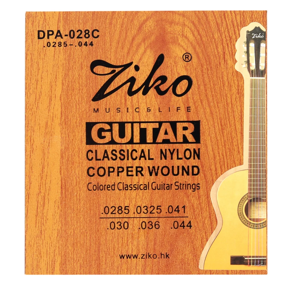 ZIKO DPA-028C профессиональные красочные Классические гитарные струны 0285-044 Красочные Нейлоновые цветные струны с покрытием
