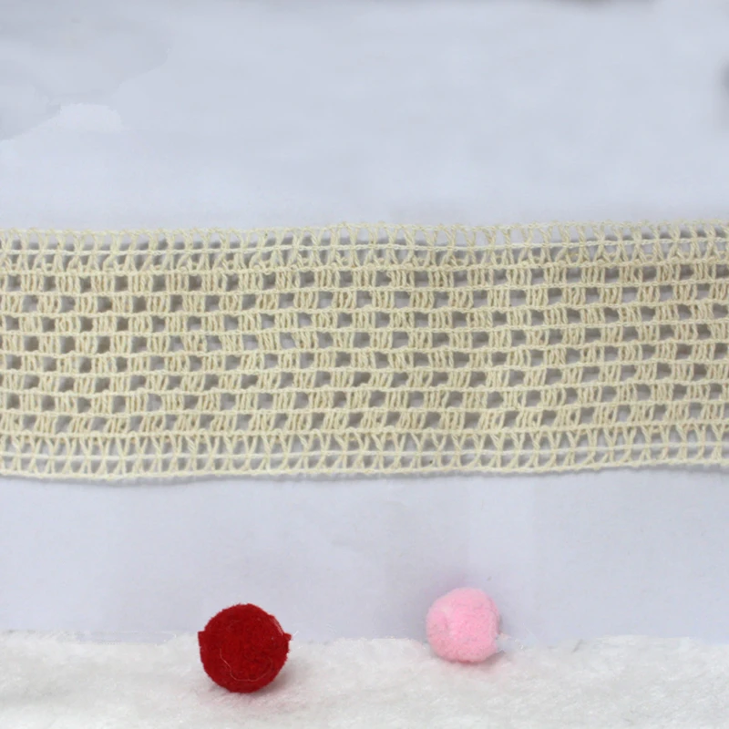 10 ярдов/уп белой хлопковой нитью 5 см в ширину кружева выдолбленный тиара