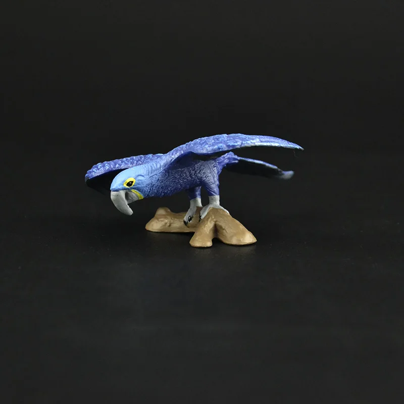 Indigo Macaw Оригинальная натуральная дикая джунгли, ферма, животное, птица, серия, леопард, кошка, пантера, ягуар, Коллекционная модель, детская игрушка, подарок для детей - Цвет: Indigo Macaw