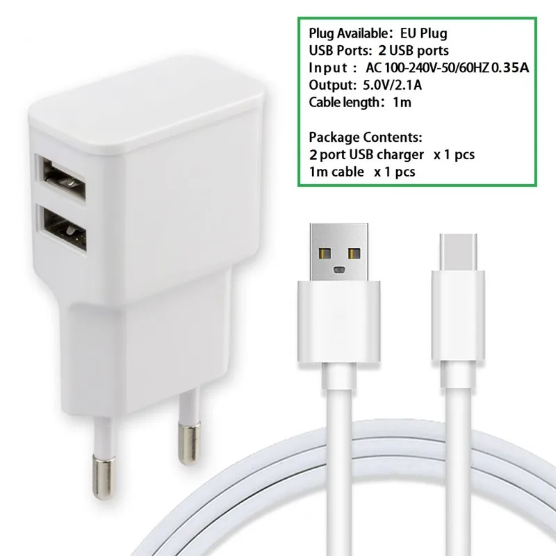 EU Plug 10 Вт Зарядное устройство для путешествий с кабелем типа C Huawei P20 P30 P40 nova Mate 20/OPPO