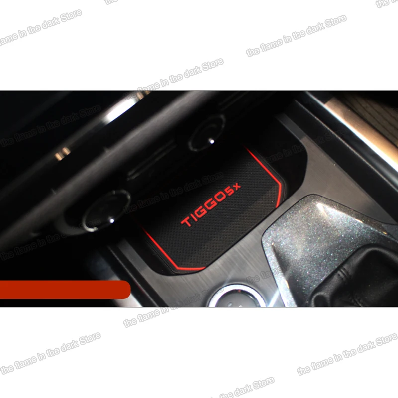 

Car storage box door Gate Slot Pad Non-Slip Cup Mats Anti Slip Groove carpet for chery tiggo 5x 2017 2018 2019 2020 2021 3 4