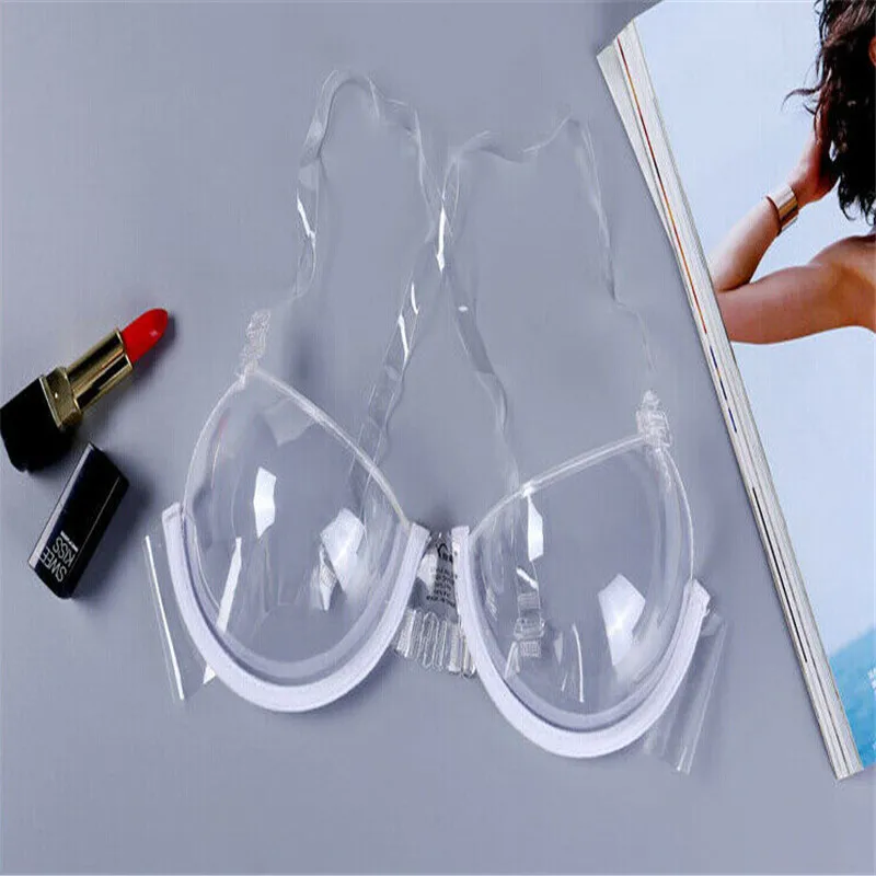 Brand New Women Transparent Invisible Push Up Bra Back Straps 3/4 Cup Clear Bras Underwear Hot Sale | Женская одежда