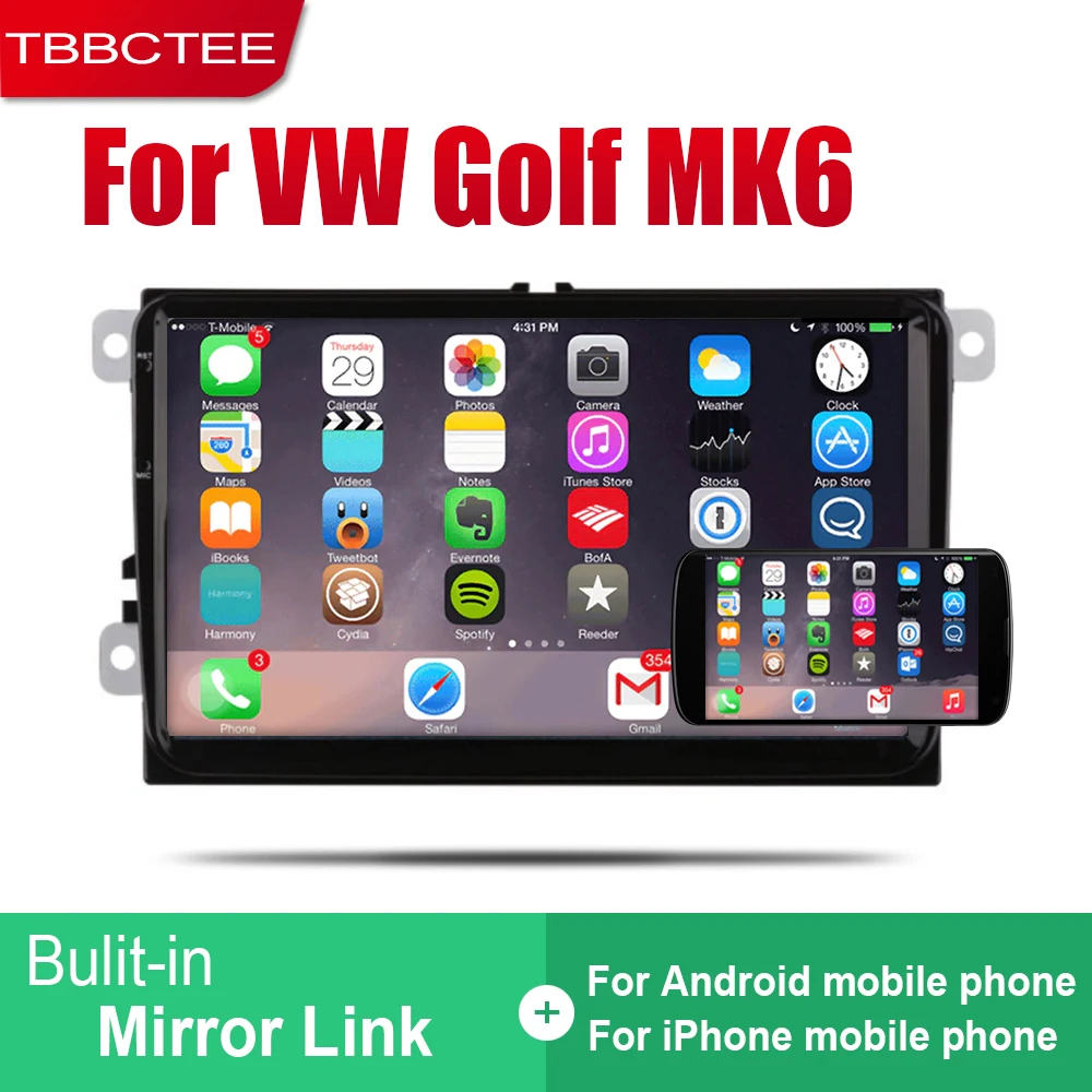 Android автомобильный GPS Navi для Volkswagen VW Golf MK6 2008 2009 2010 2011 2012 2013 2014 плеер навигация