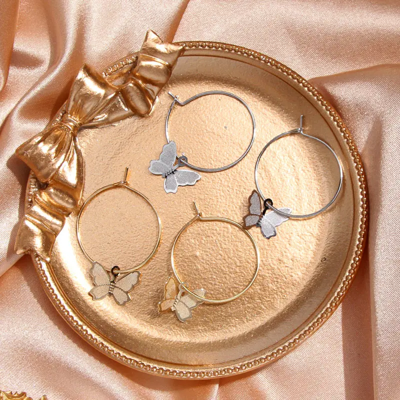 Flatfoosie Korean Acrylic Butterfly Earrings For Women Cute Insect Statement Girls Kids Fashion Jewelry Wedding Gifts | Украшения и