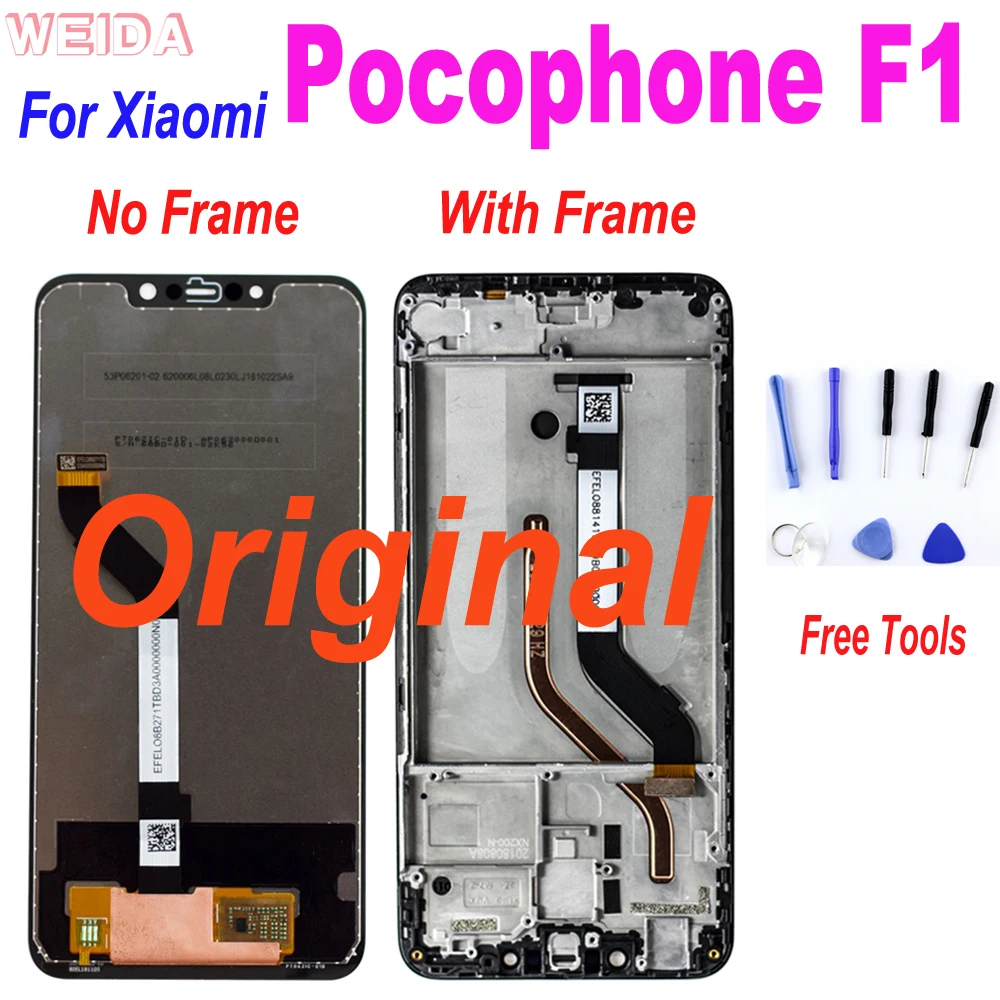 Оригинальный ЖК-дисплей 6 18 &quotAAA для Xiaomi Pocophone F1 ЖК-экран POCO с сенсорным экраном в