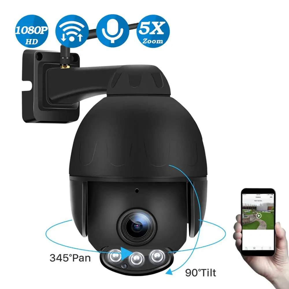 BESDER 2MP Беспроводной IP Камера 1080P SD карты 128G 5X оптический зум ИК камера wifi PTZ