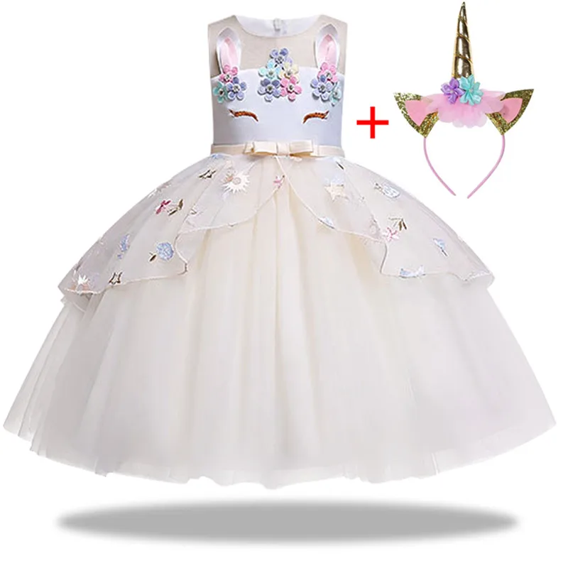 Kids Unicorn Dress for Girls Embroidery Flower Ball Gown Baby Girl Princess Dresses Party Costumes Children Clothing | Детская одежда и