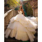 Свадебные платья милое длинное Многоярусное Пышное Бальное Платье Свадебное платье кружевное платье для невесты романтичная аппликация Пышное свадебное платье