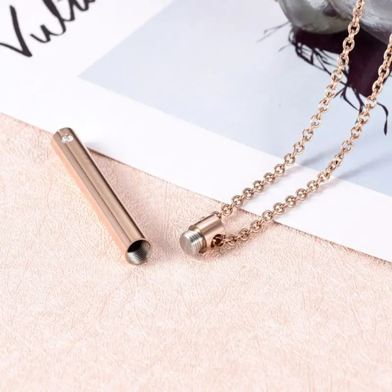 Цилиндрические урны для кремации домашних животных ожерелье из нержавеющей