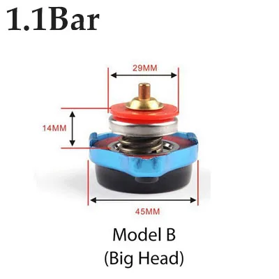 Big Head 1.1BAR 1.3Bar универсальные автомобильные запчасти автомобильный резервуар для воды давление крышка термометр охлаждающей жидкости Датчик температуры воды метр крышка радиатора для машины - Цвет: Big Head 1.1BAR