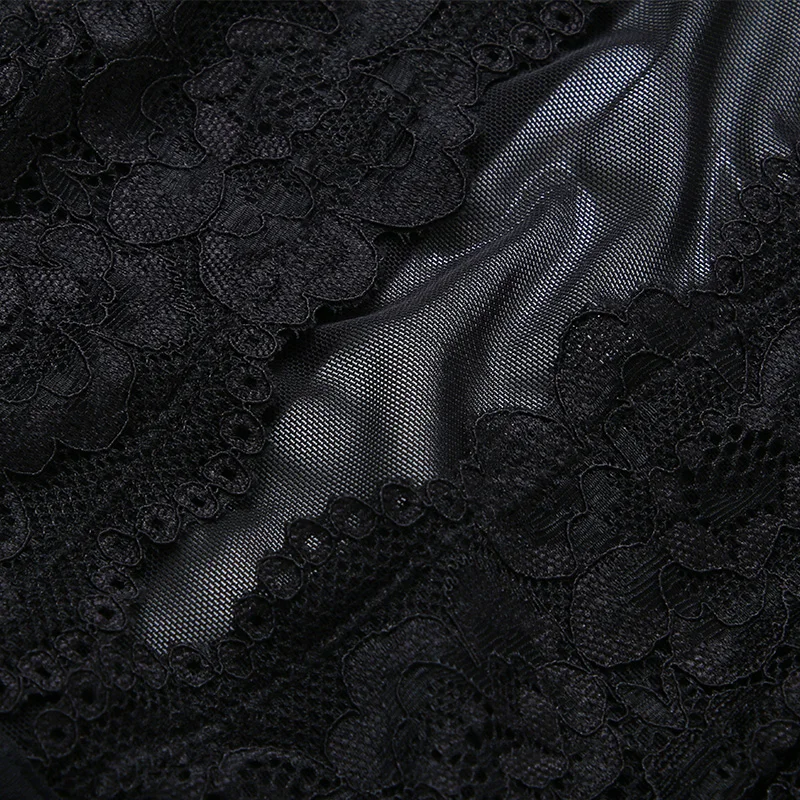 

Lace Bodysuit Hollowout Back Women Lingerie Transparent Underwear Femme Bottom Closure Jumpsuits High Quality