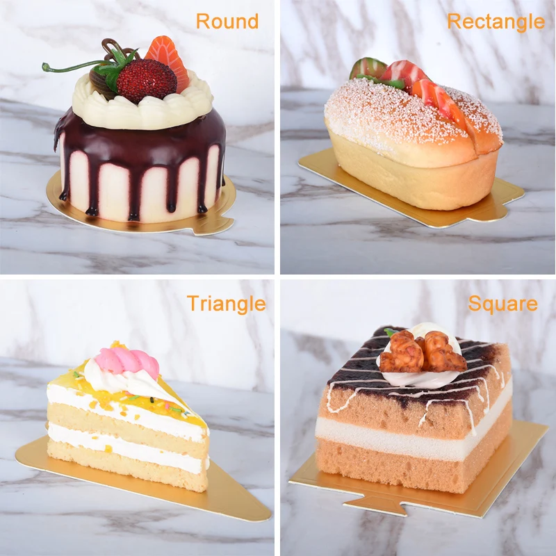100 шт./лот мусс торт доски лоток Золотая бумага Cakeboard для торта десерт Дисплей