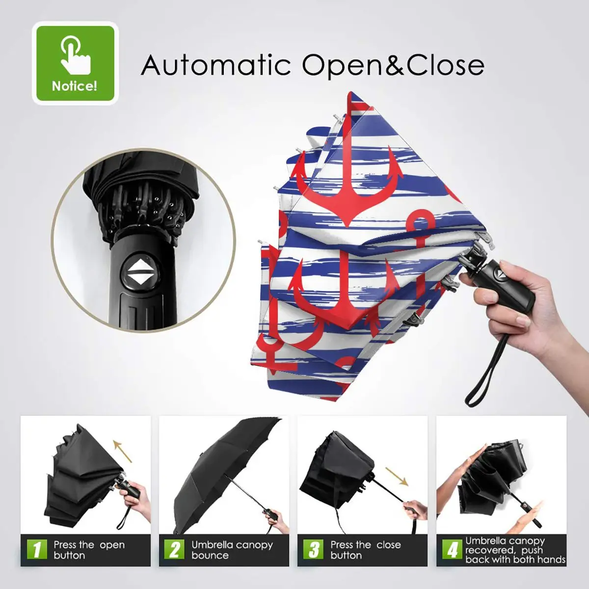 Online Ombrello Automatico Pieghevole Resistente Al Vento Ancoraggi Automatici Da Donna Su Sfondo A Strisce Ombrelli Antivento Pioggia Per Uomo Ombrellone