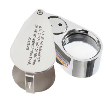 with USB 40x 25mm Jewelers Eyes Optical Glass Loupe Magnifier Magnifying LED Light Mini Lupa Plastic Handheld Lens Loep Opvouwbaar - Цвет: with USB