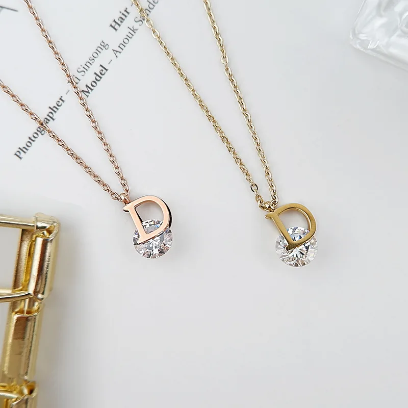 

Luxury AAA Zircon DD Shape Necklace Women's Necklace Jewelry Bridal Pendant High Quality