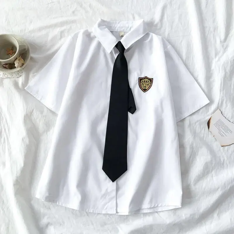 

[Black White] Girl's Short/long Sleeve High Waist Pleated Skirts Plaid Skirts Women Dress For Jk School Uniform Anime Students