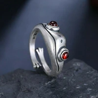 creative frog animal ring for women men retro opening ring jewelry girl kids christmas gift
