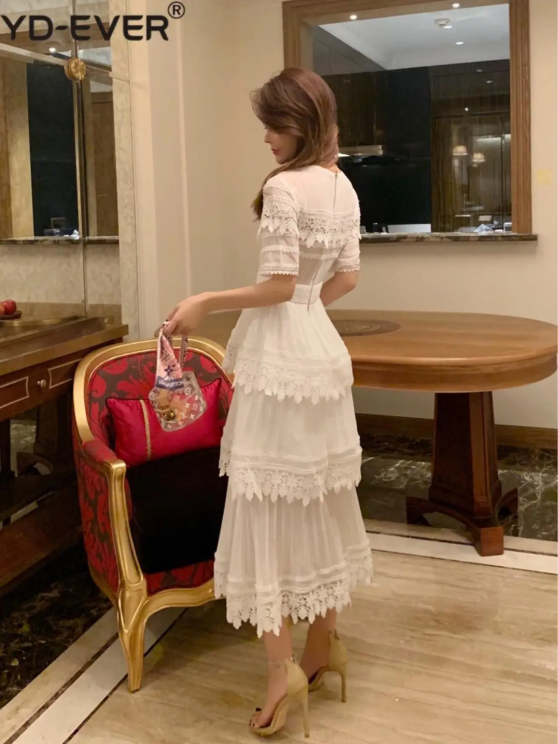 Женское шифоновое плиссированное платье длинное многослойное в стиле пэчворк с