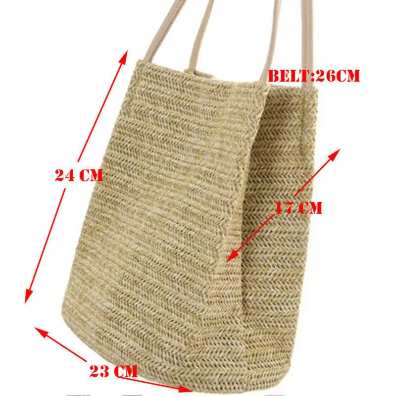 Женская соломенная сумка из ротанга винтажная через плечо Пляжная летняя