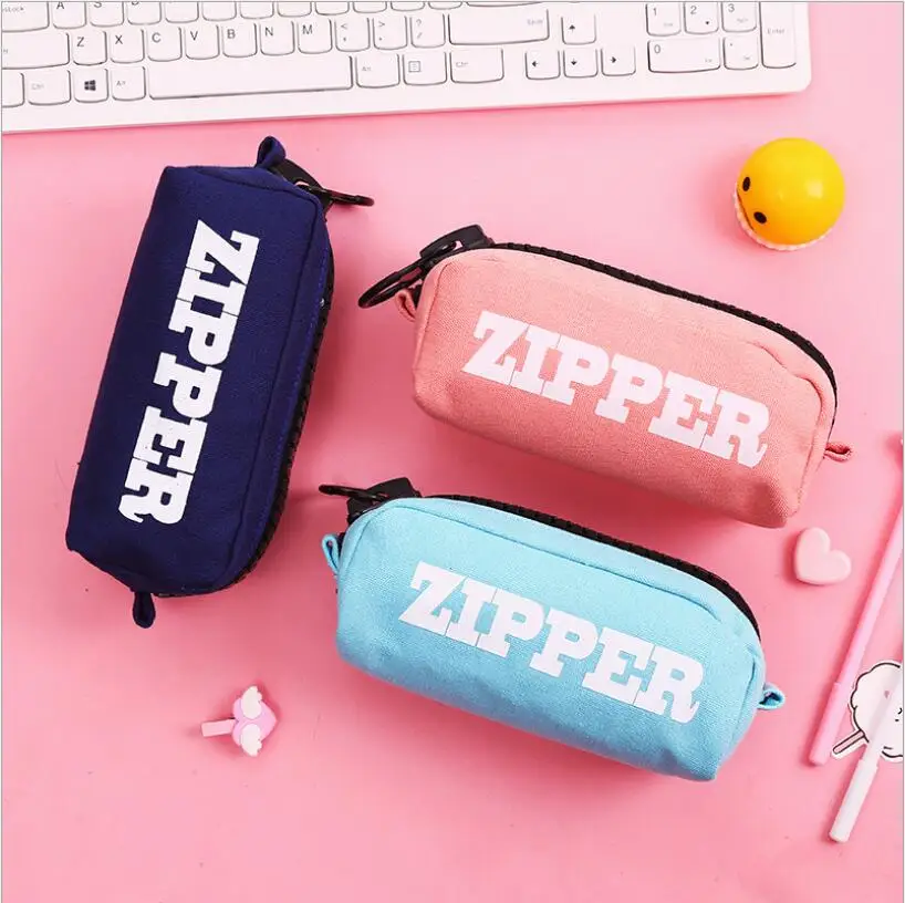 Высококачественная простая искусственная большая сумка для ручек на молнии