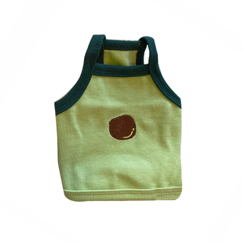 Летний жилет для домашнего питомца зеленого цвета с авокадо одеждой для щенка, дышащая слинг йоркширской чихуахуа костюм футболка на открытом воздухе