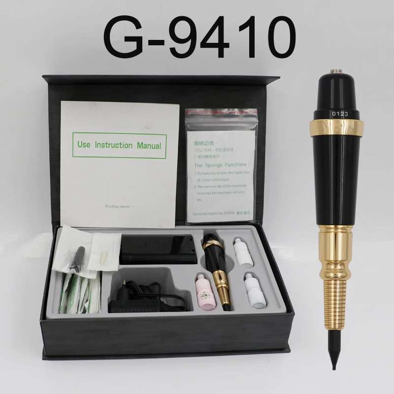 

Free Shipping Taiwan G-9410 Permanent Makeup Eyebrow Tattoo Machine Pen Kit with G9410 Needles and needle Tips EU or US Plugs
