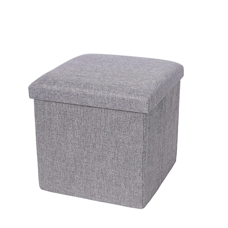 

Simple Fabric Storage Stool Folding Shoe Bench Footstool Can Sit with Lid Box 30*30*30cm/40*25*25cm