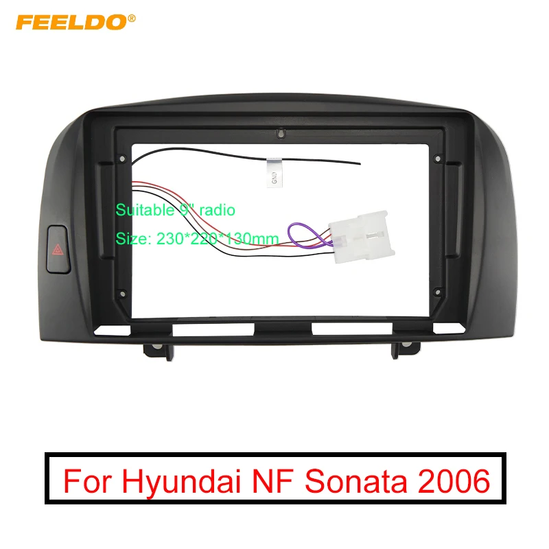 Автомобильная аудиосистема FEELDO рама 9 дюймов для приборной панели Hyundai NF Sonata 2Din DVD