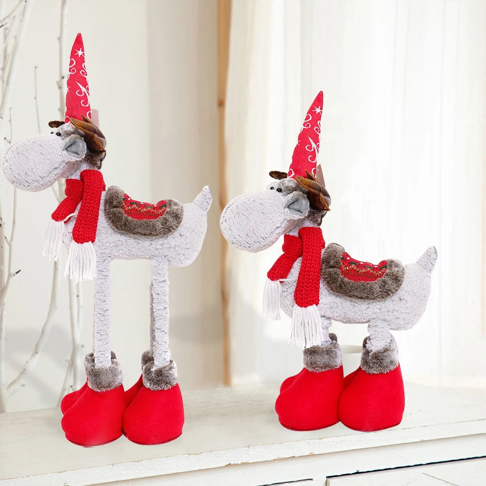 

Выдвижной стоячий олень, плюшевая кукла, Декор, украшения лося, праздничный домашний камин, настольное украшение, новогодние подарки для де...