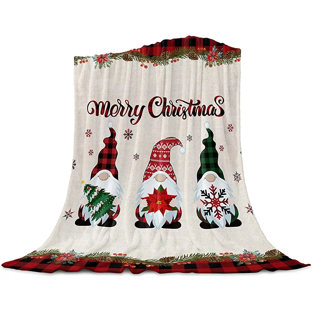 

Funy Decor Christmas Flannel Blanket Christmas Night Snow House Warm Cabin Super Soft Breathable Throw Blankets Warm Blanket