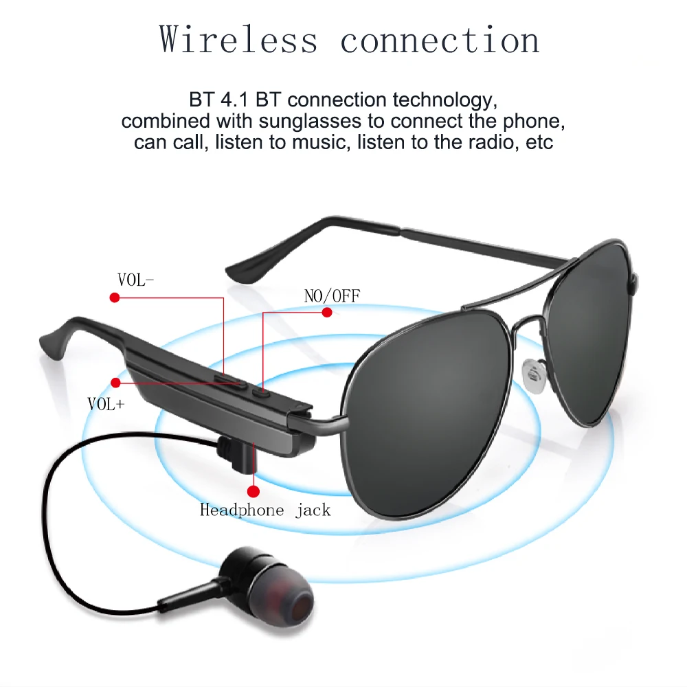 Классные смарт-очки с Bluetooth-гарнитурой поляризованные солнцезащитные очки для