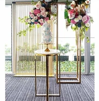 luxury wedding floral backdrops large frame column pillar plinth flower table birthday party cake stand dessert rack holder