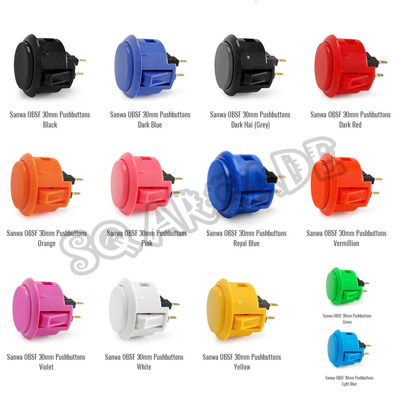 

40pcs/lot Official Original OBSF-30 Sanwa Push Button for Coin Operated Arcade Game cabinet parts accessories