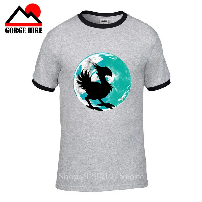 Final Fantasy PS Game Shirt Chocobos мужская летняя футболка с круглым вырезом недорогая Мужская