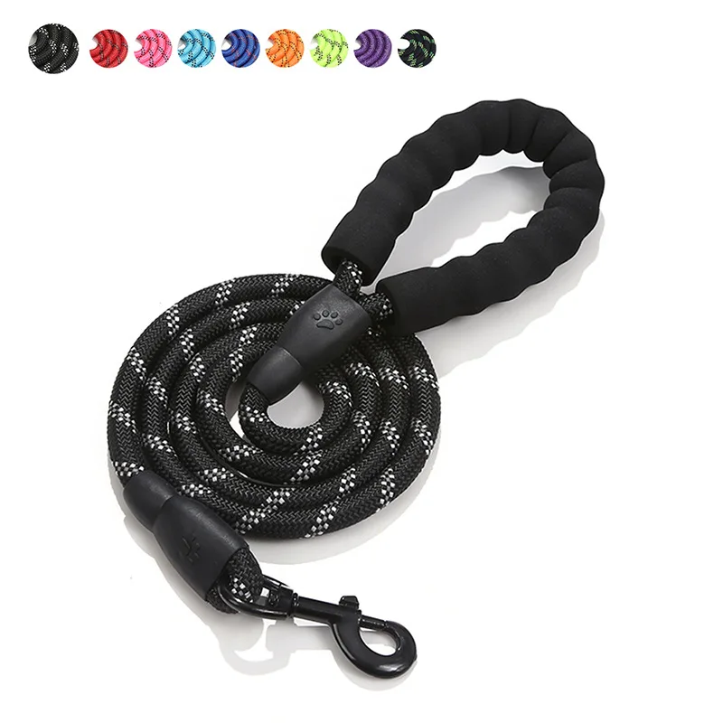 

Explosion-proof pet accessories reflective round rope nylon braided leash for dogs explosion-proof dog walking pet supplies