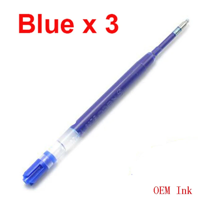 Новейшая оригинальная металлическая ручка-знак Xiaomi 9,5 мм ручка-знак PREMEC гладкая швейцарская черная сменная Золотая/серебряная прочная ручка-знак - Цвет: 3pcs  blue ink
