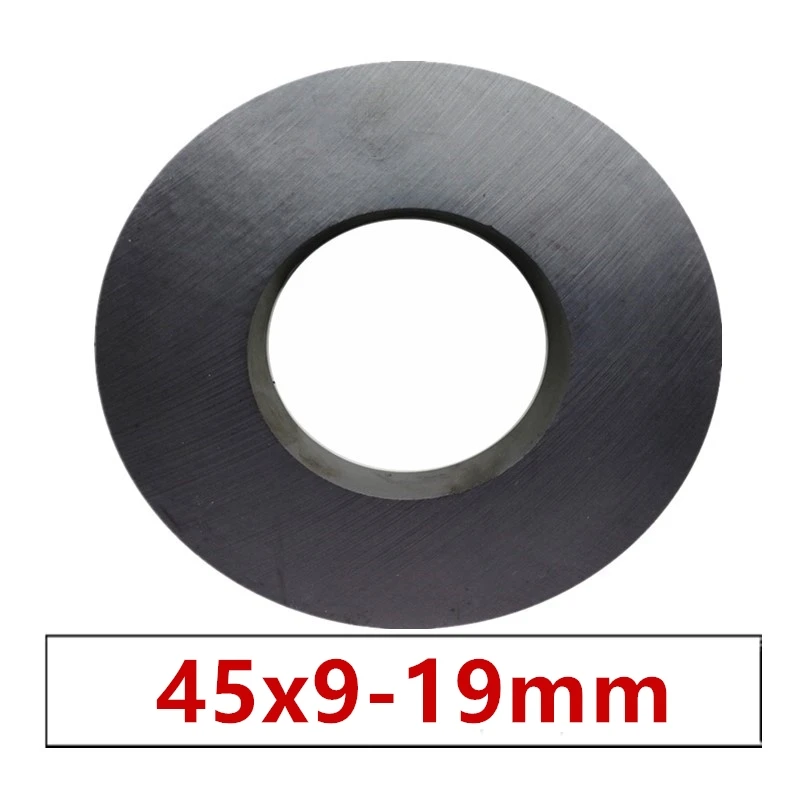 

5pcs/lot Ring Ferrite Magnet 45*9 mm Hole 19mm Permanent magnet 45mm x 9mm Black Round Speaker ceramic magnet 45X9 45-19*9