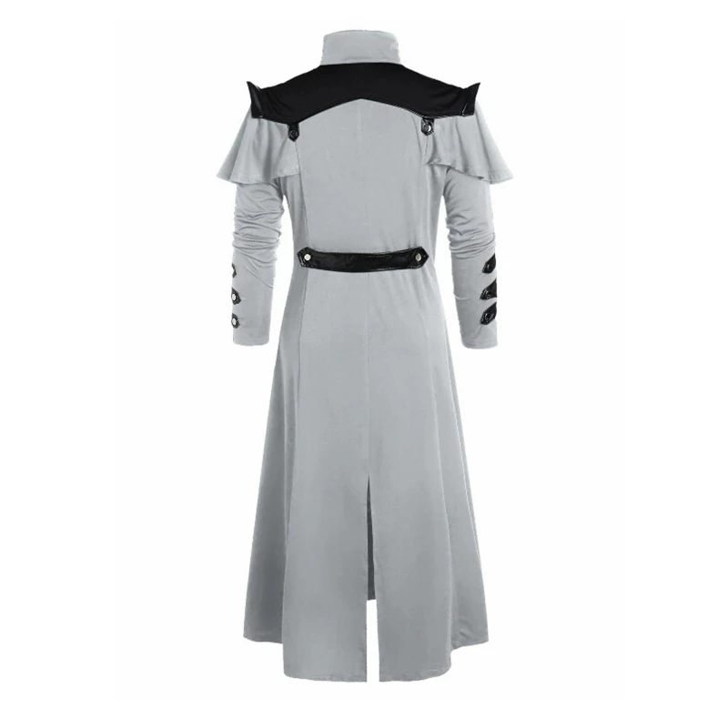 Костюм пиратский в стиле стимпанк на Хэллоуин черный Винтажный Длинный пиджак с