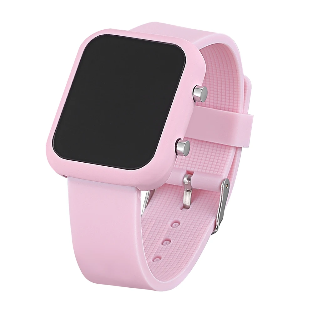 Pink Светодиодный часы, модные женские часы, цифровые часы, силиконовые наручные часы, мужские электронные наручные часы, женские часы, Relogio Masculino - Цвет: Pink