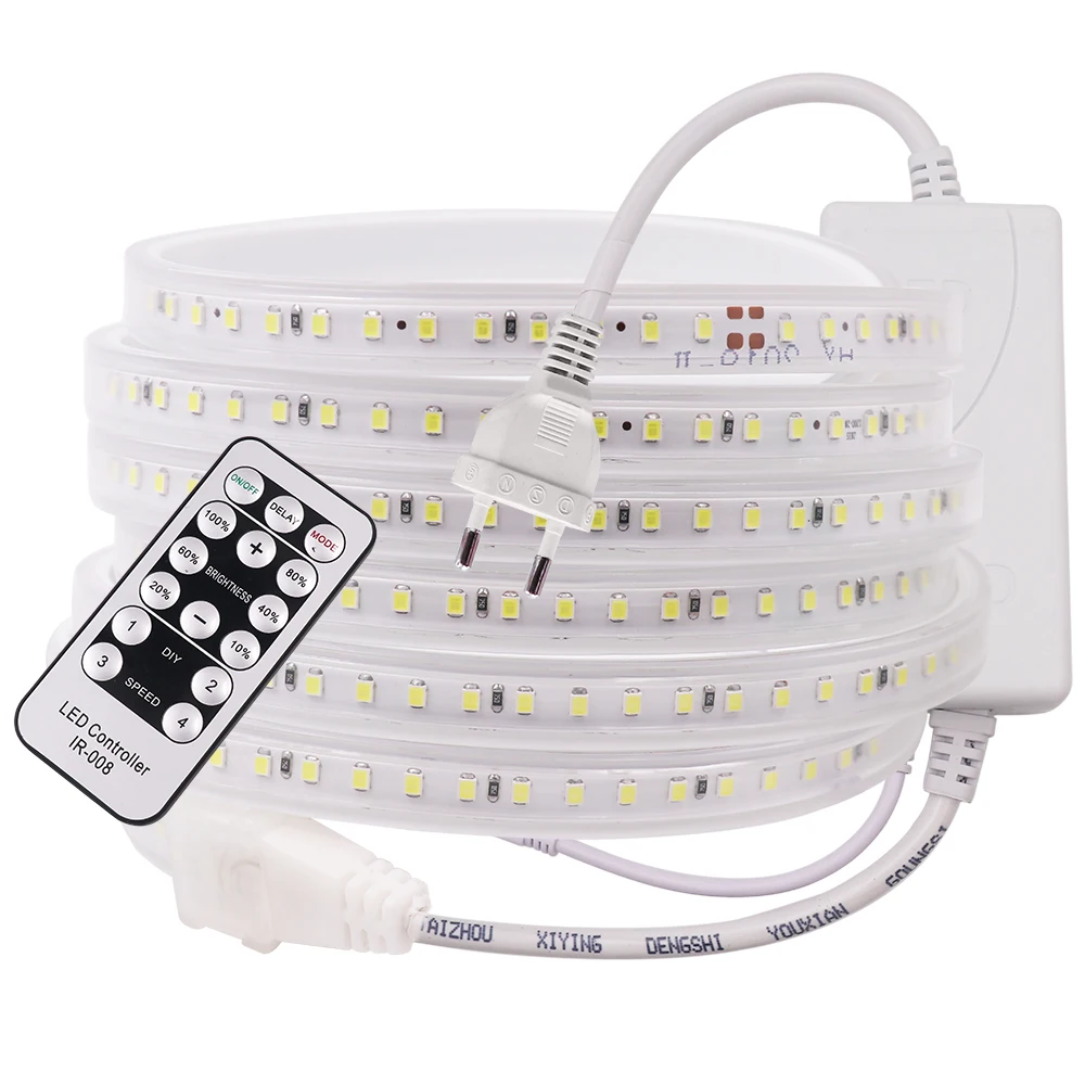 220V Светодиодные ленты светильник 2835 120LED высокое Яркость с регулируемой яркостью
