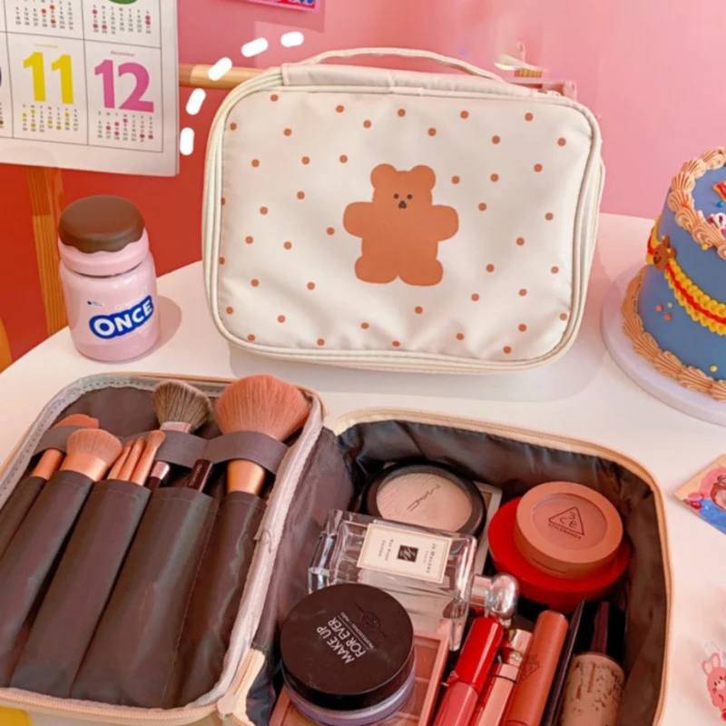 

Из мультфильма «Холодное сердце», 1 шт., медведь косметическая сумка большой Ёмкость домашнего хранения макияжа Красота чехол