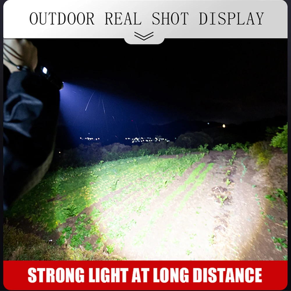 

Powerful Hunting Led Flashlight Rechargeable Tactical Torch 18650 USB flash light xhp90 xhp70 Hand Lamp 3 mode mini camp lantern