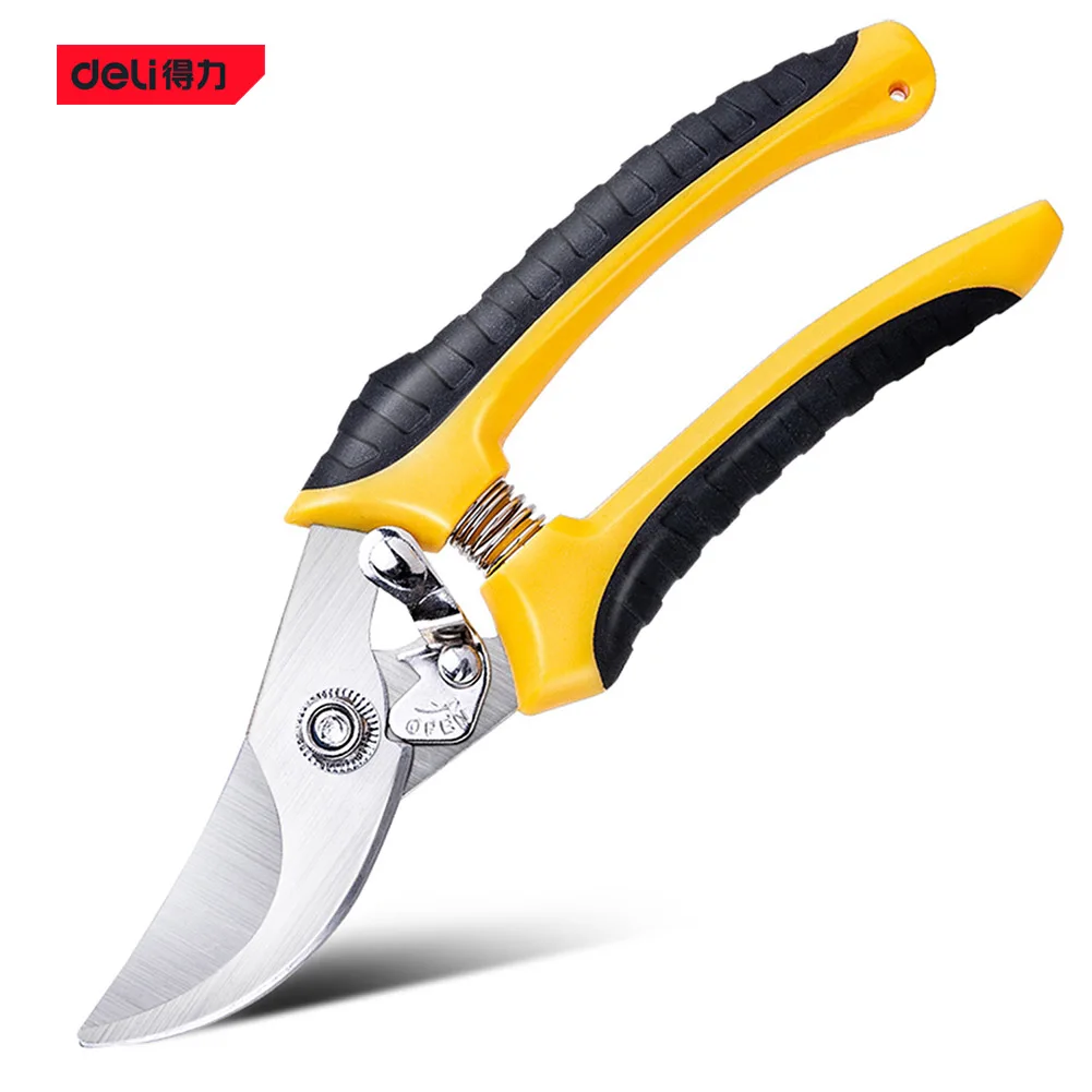 

Deli DL2789 Garden Pruner Stainless Steel Blade Elbow Secateurs Fruit/Flower/Tree Branch Shears Scissors For Bonsai Hand Tool