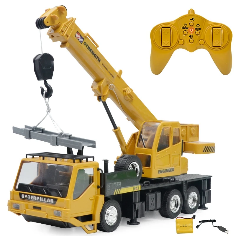 Модель игрушечного инженерного автомобиля с краном на управлении 8CH RC для детей Brinquedos, с дистанционным управлением, подъемной грузовой лифт, возможностью перезарядки.