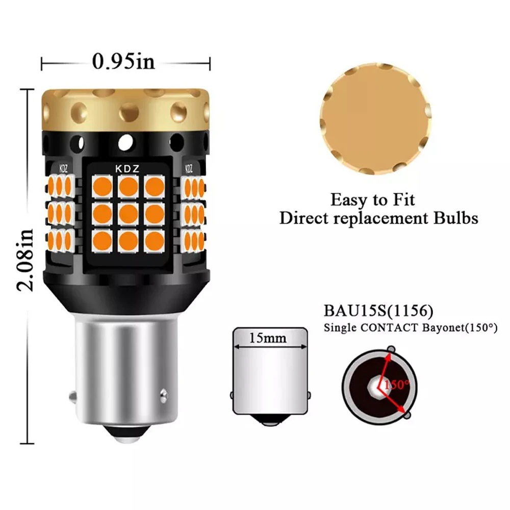 2 шт. BA15S P21W BAU15S PY21W нет Hyper Flash W21W WY21W 7440 7440NA светодиодный поворотник светильник