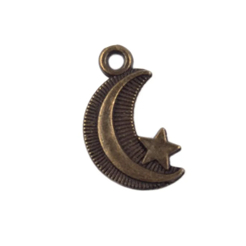 

Wholesale Moon & Star Pendant Retro Bronze Tone Leather Chain Style Necklace Pendant Alloy Jewelry Accessories 50pcs/lot: