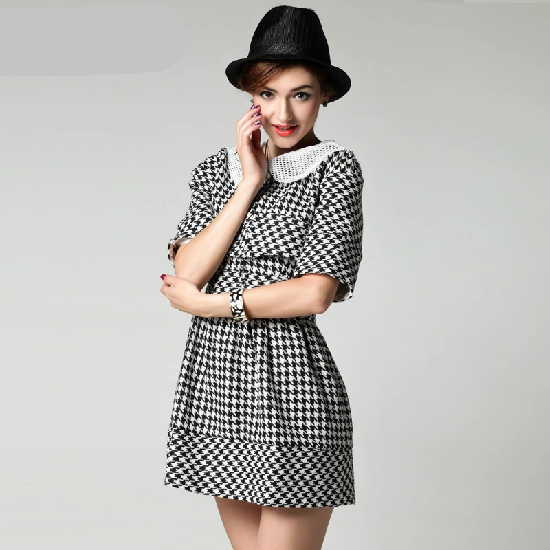 Женская блузка с узором гусиная лапка и юбка без бретелек комплект из 2 предметов