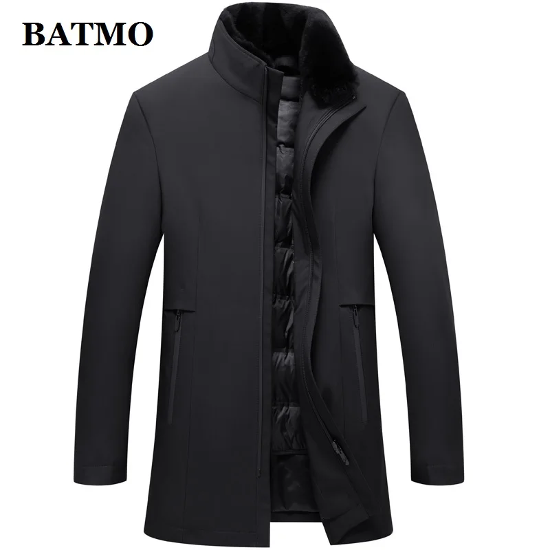 BATMO 2021 new arrival winter rabbit fur collar 90% white duck down jackets men plus-size M-4XL 8907 | Мужская одежда