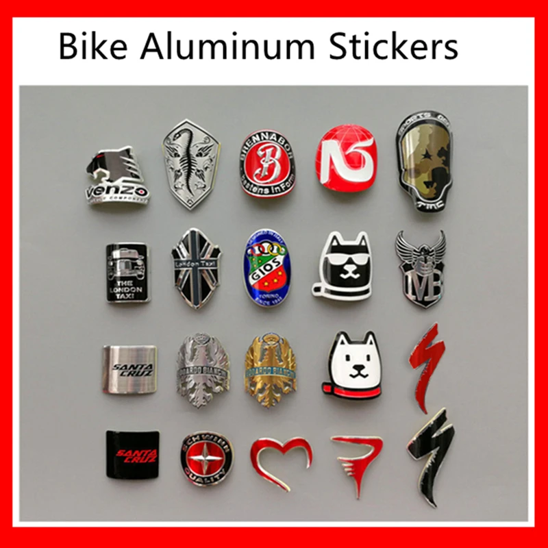 

Bike Head Badge Aluminum Decals Stickers For MTB BMX Folding Bicycle Front Frame Steam Cycling Accessories emblem Tube DIY