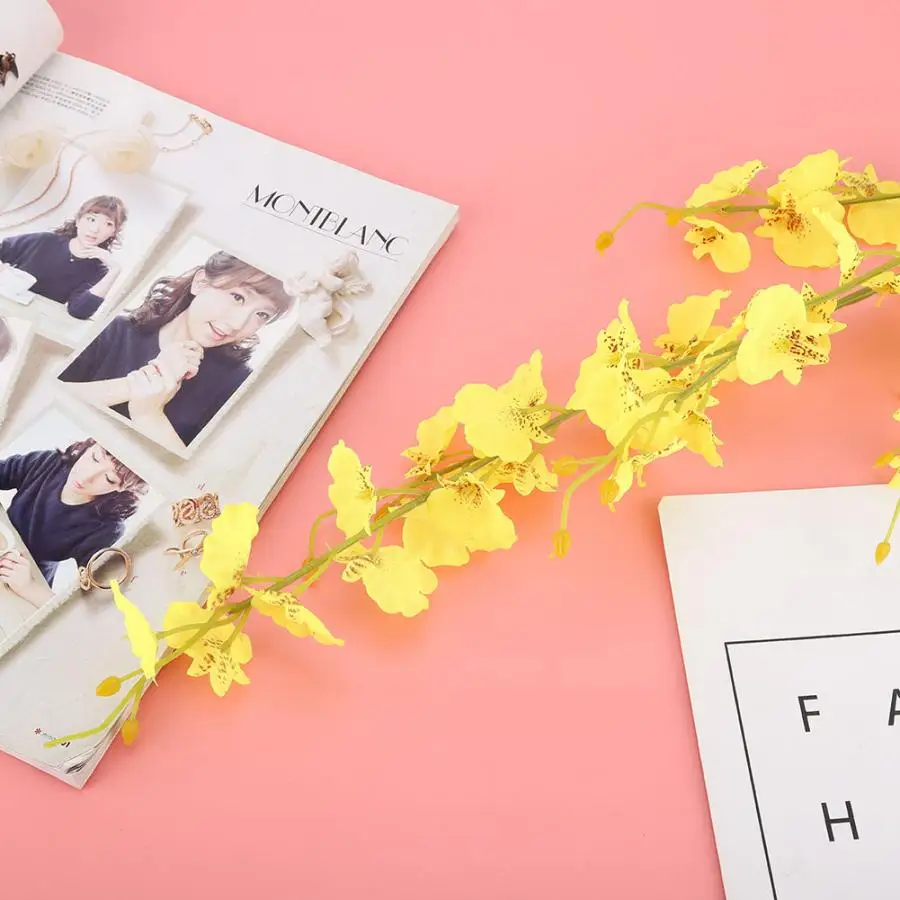 Танцующая леди Орхидея цветы из шелка искусственный цветок Oncidium украшение для